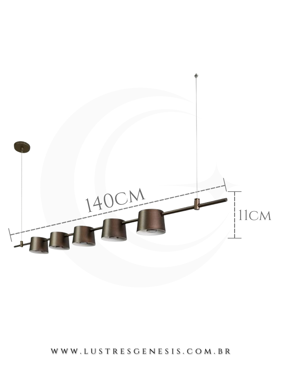 Pendente de Teto Nina B5 Aluminio LED Integrado Lustre para Mesa de Jantar, Balcao de Cozinha, Bancada Area Gourmet e Quarto Casal